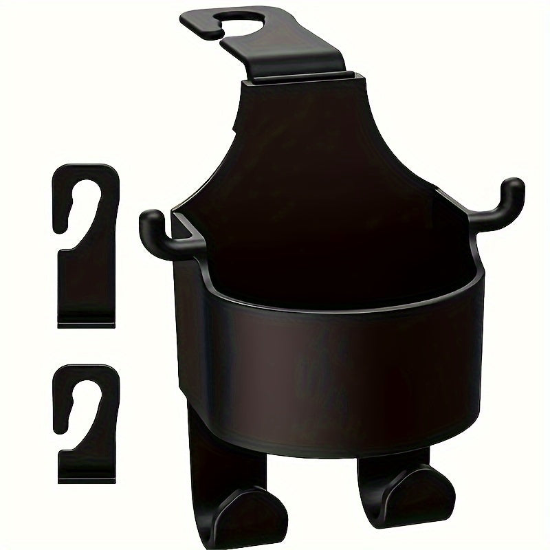 2 Pack Car Seat Back Hooks with Built-In Cup Holders Auto Interior Organizer
