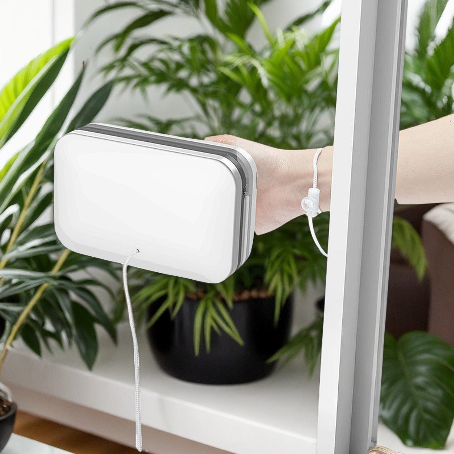 High-Rise Magnetic Window Cleaner Double-Sided Glass Cleaner with Safety Rope