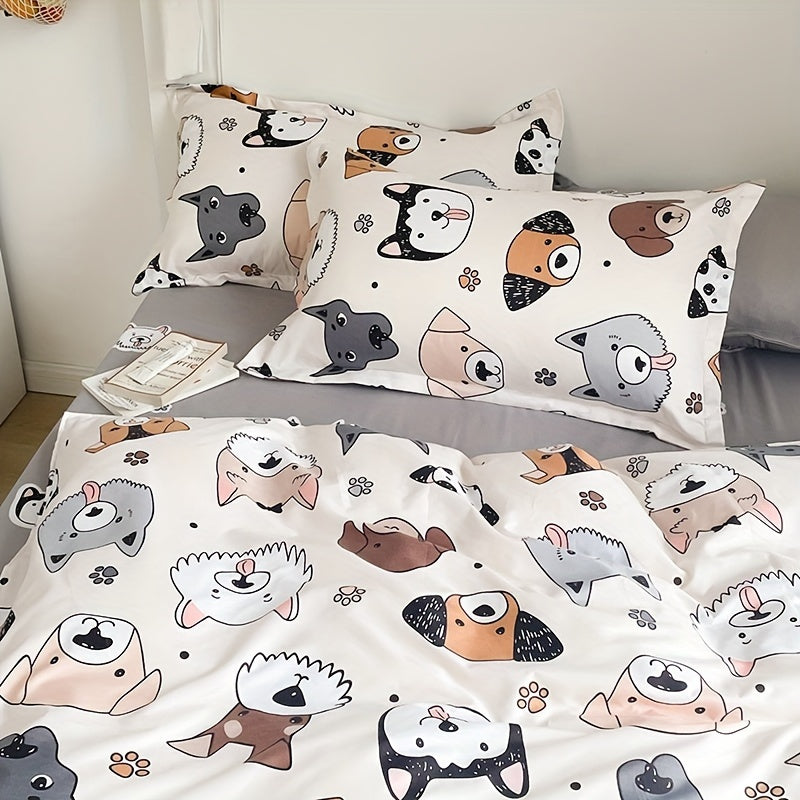 Cartoon Dog Printed Pillowcase Microfiber Digital Print Bedroom Decor