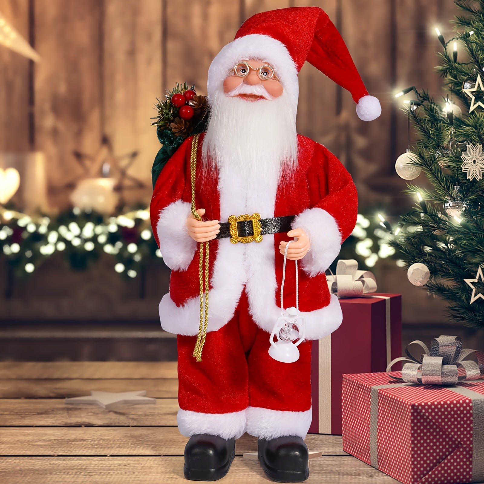 Christmas Decorations with Santa Claus and Gifts for Festive Atmosphere