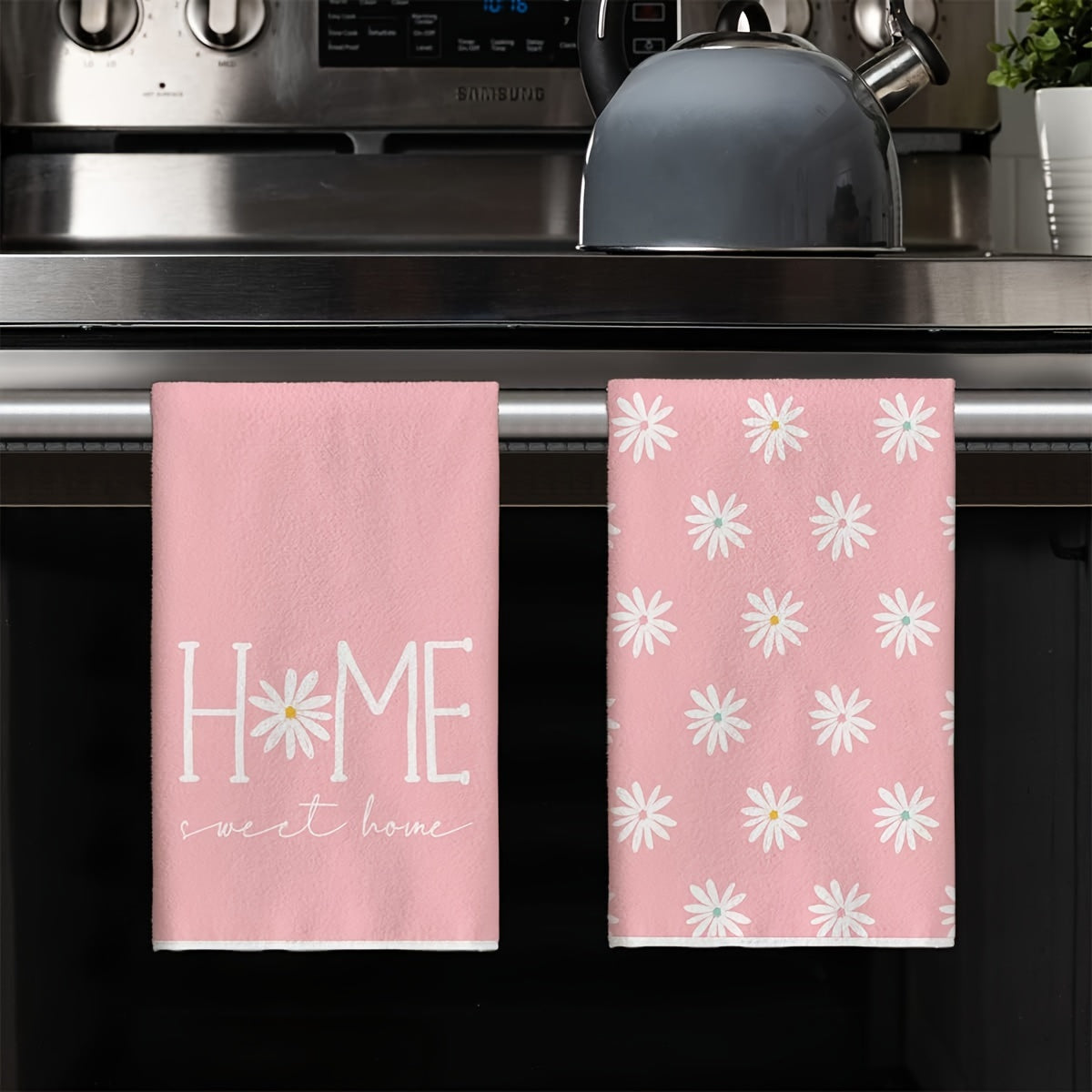 Set of 2 Summer Floral Kitchen Towels 45.72x71.12 cm for Wedding Decoration