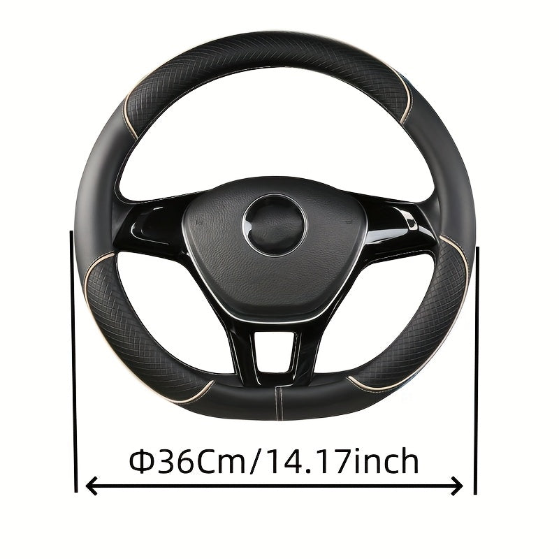 PVC Steering Wheel Cover Black and Red Fit Most Vehicles