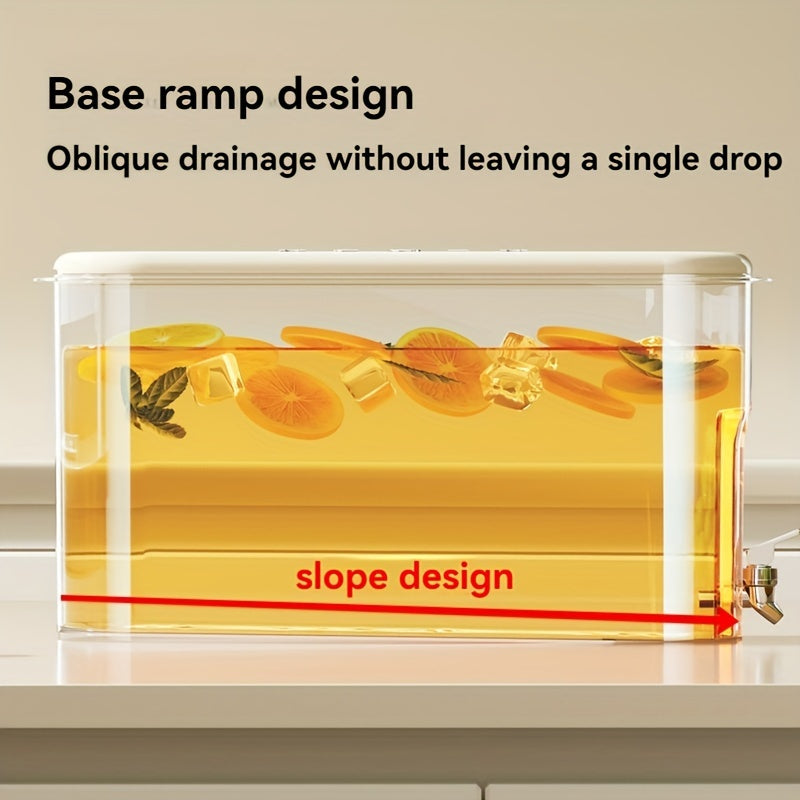 Plastic Beverage Dispenser with Spigot, Large Capacity Cold Drink Pitcher, Fruit Infuser Water Jug