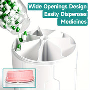 Large Pill Organizer Dispenser for Adults with 7 Compartments Travel Medication Box