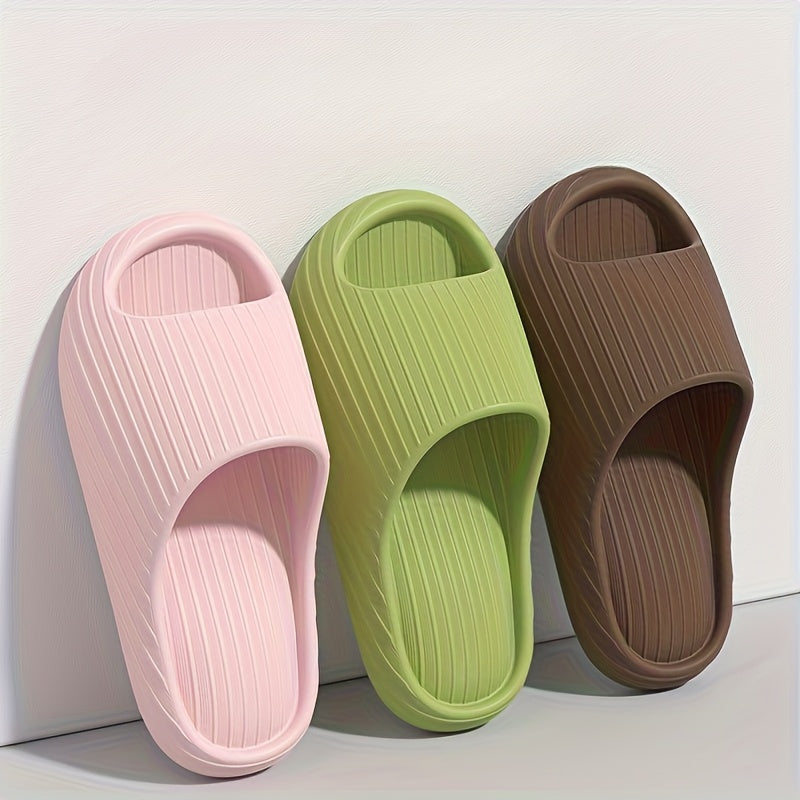 Unisex EVA Non-Slip Sandals Minimalist Stripe Indoor Beach Casual Footwear