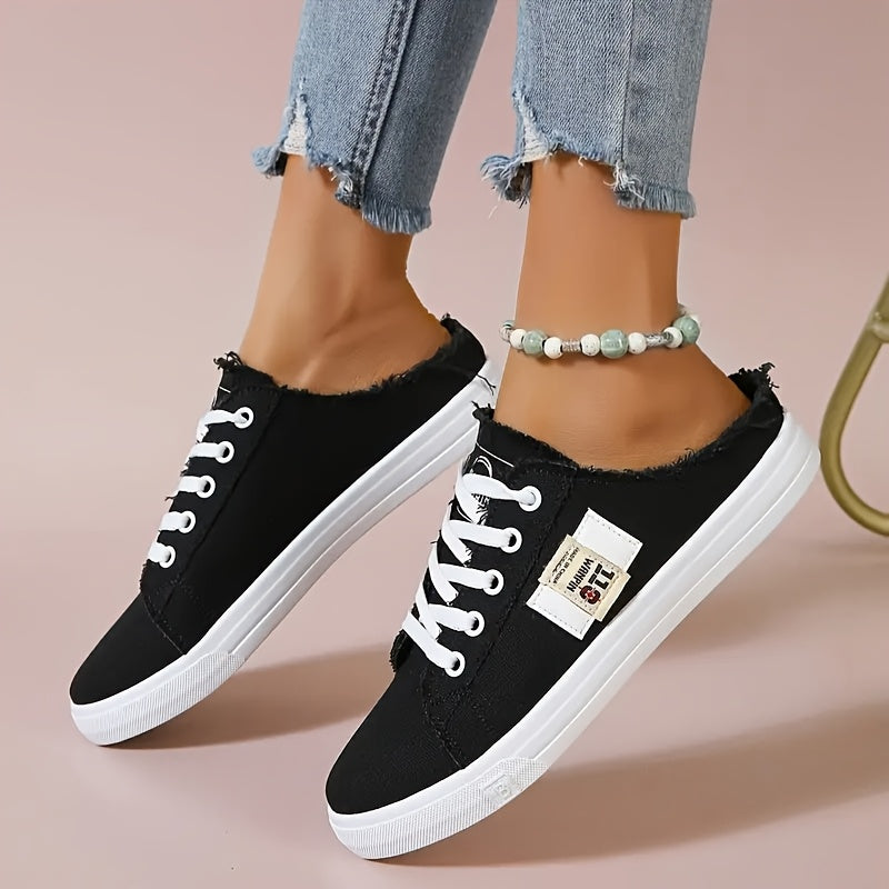 Women's Leather Flats Slip-On Lace-Up Cushioned Comfortable Casual Office Shoes