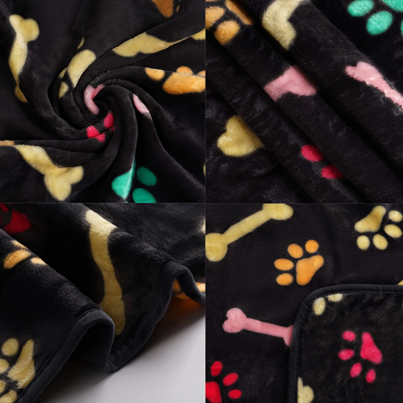 Barcha o'lchamdagi itlar va mushuklar uchun suyak naqshli yumshoq va dog'larga chidamli to'shak.