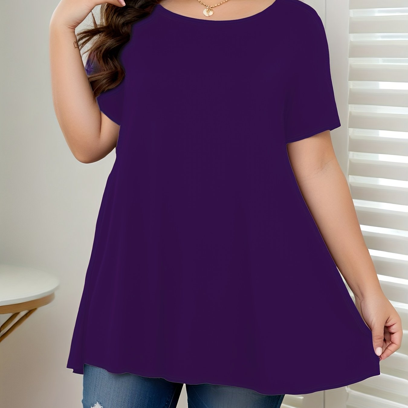 Plus Size Maroon T-Shirt for Women Soft Comfortable Casual Wear