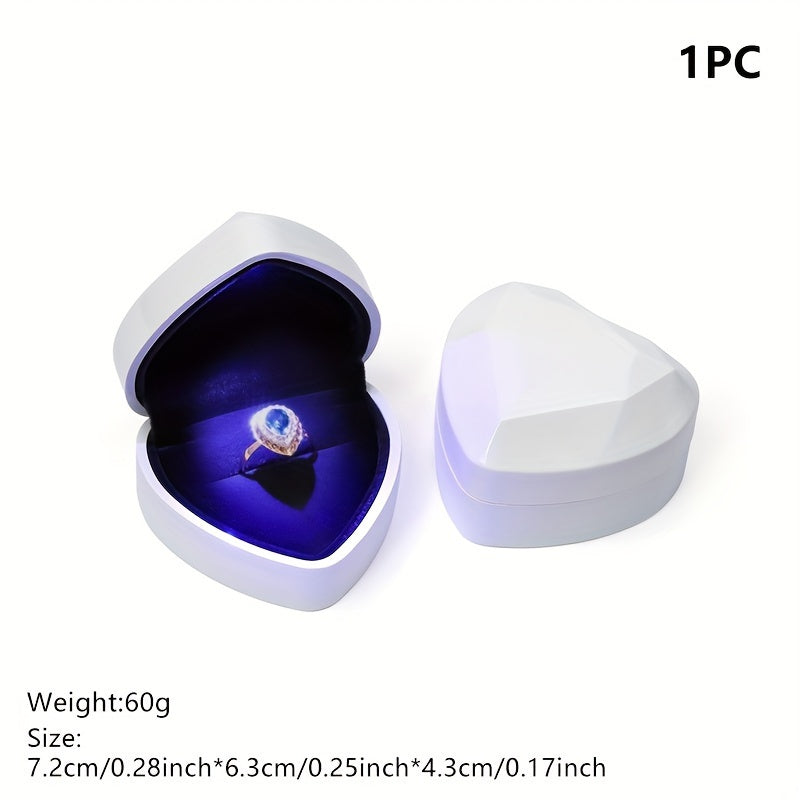 Joyero en forma de corazón con soporte para anillos para el Día de San Valentín en varios colores