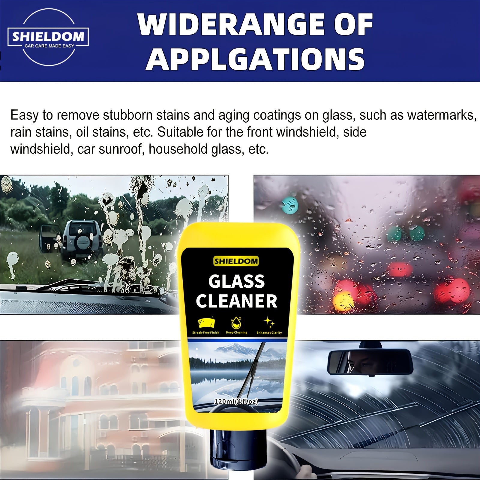 Паста для очистки стекол для ветровых стекол и зеркал, против запотевания, без разводов, 120 мл