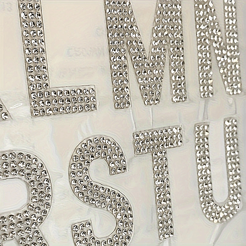 26 Pieces Self-Adhesive Silver Rhinestone Letters A-Z for DIY Clothing Shoes Hats Car Decor