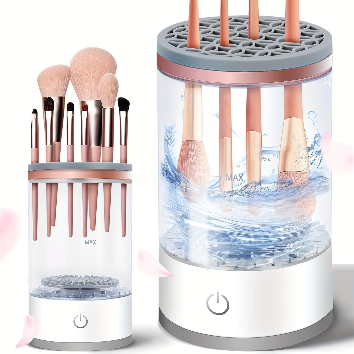 Electric Makeup Brush Cleaner USB Automatic Deep Clean Multi-Size Compatibility Visual Water Tank
