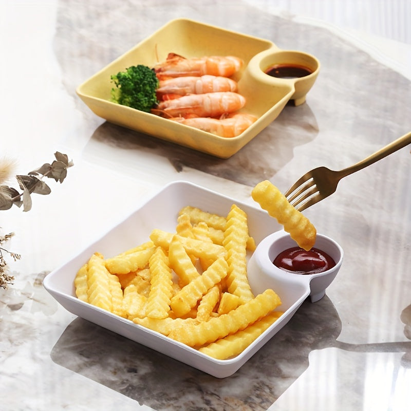 Japanese Snack Platter with Fries Dipping Sauce Sushi Dim Sum Dumpling Plates