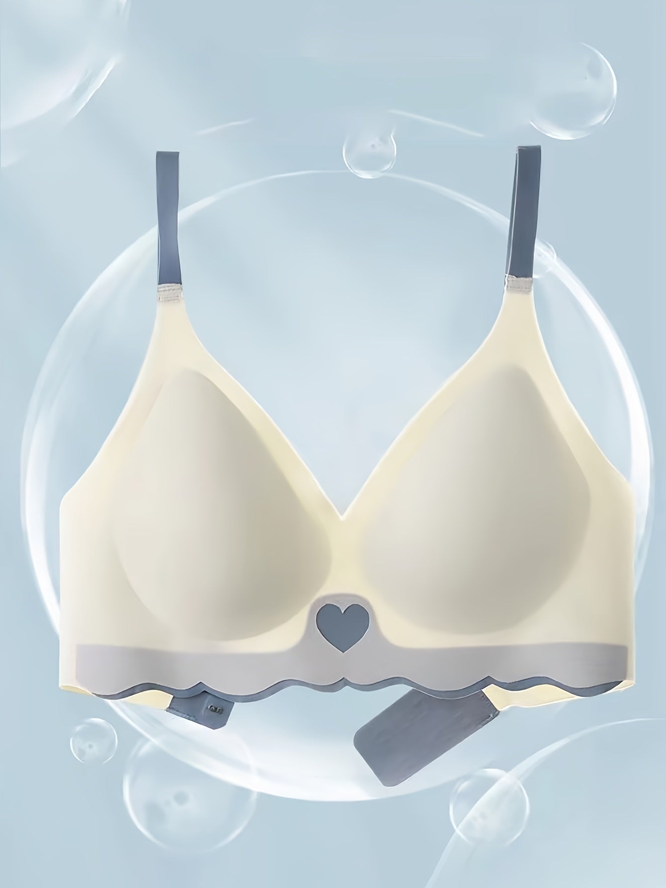 Women's Heart-Shaped Lingerie with Steel Ring and Back Design for Small Bust
