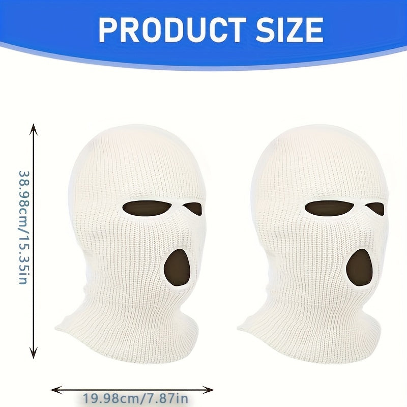 2 dona polyester avtomobil boshqopqog'lari tikilgan balaklava uslubida to'liq yuz maskasi