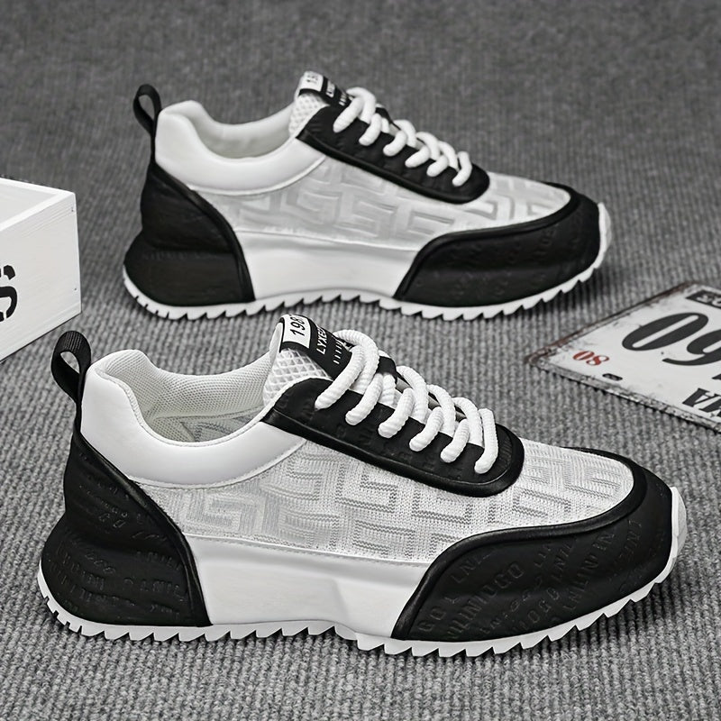 Men's Breathable Non-Slip Casual Sneakers with Lace-Up and Round Toe