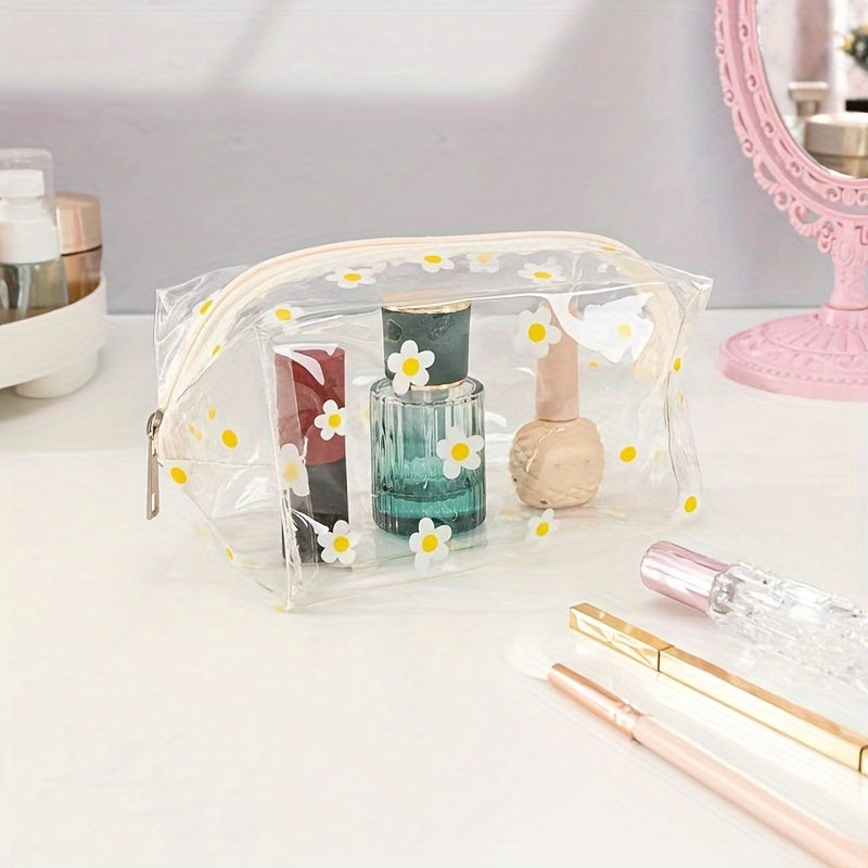 Bolsa organizadora de cosméticos de PVC impermeable de gran capacidad, unisex, portátil y de almacenamiento