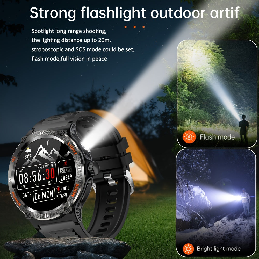 Unisex Outdoor Sports Smartwatch with 100+ Modes LED Light Call Answering Extended Battery