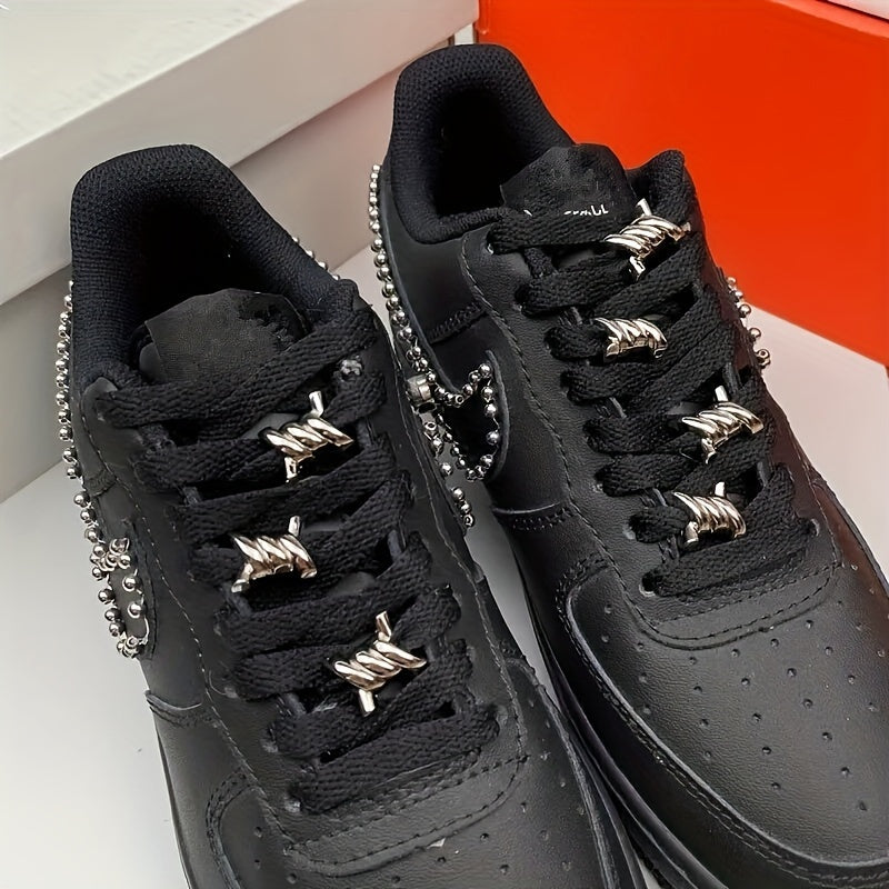 10PCS Unisex Wire Thorn Knot Shoelace Charms for Sneakers Decoration