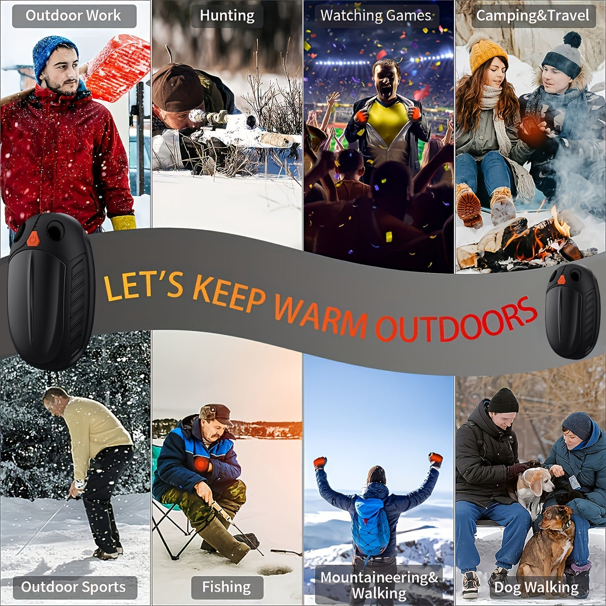 Dual-Sided Rechargeable Hand Warmer for Camping Travel Outdoor Activities
