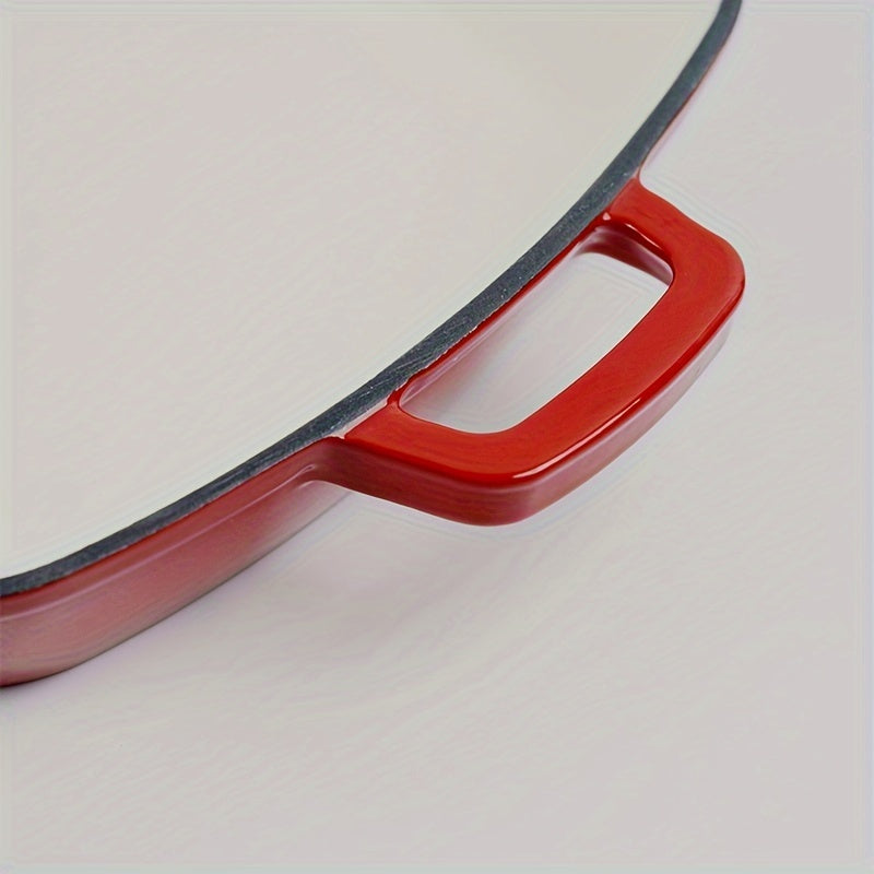 To‘g‘ri burchakli emal qoplangan quyma temir qozon - Ichki pishirish uchun ideal, mustahkam tutqichi va tozalash oson yuzasi mavjud, gaz va elektr pechlari bilan mos - 25.4 sm chuqurlikdagi kvadrat, qizil rang