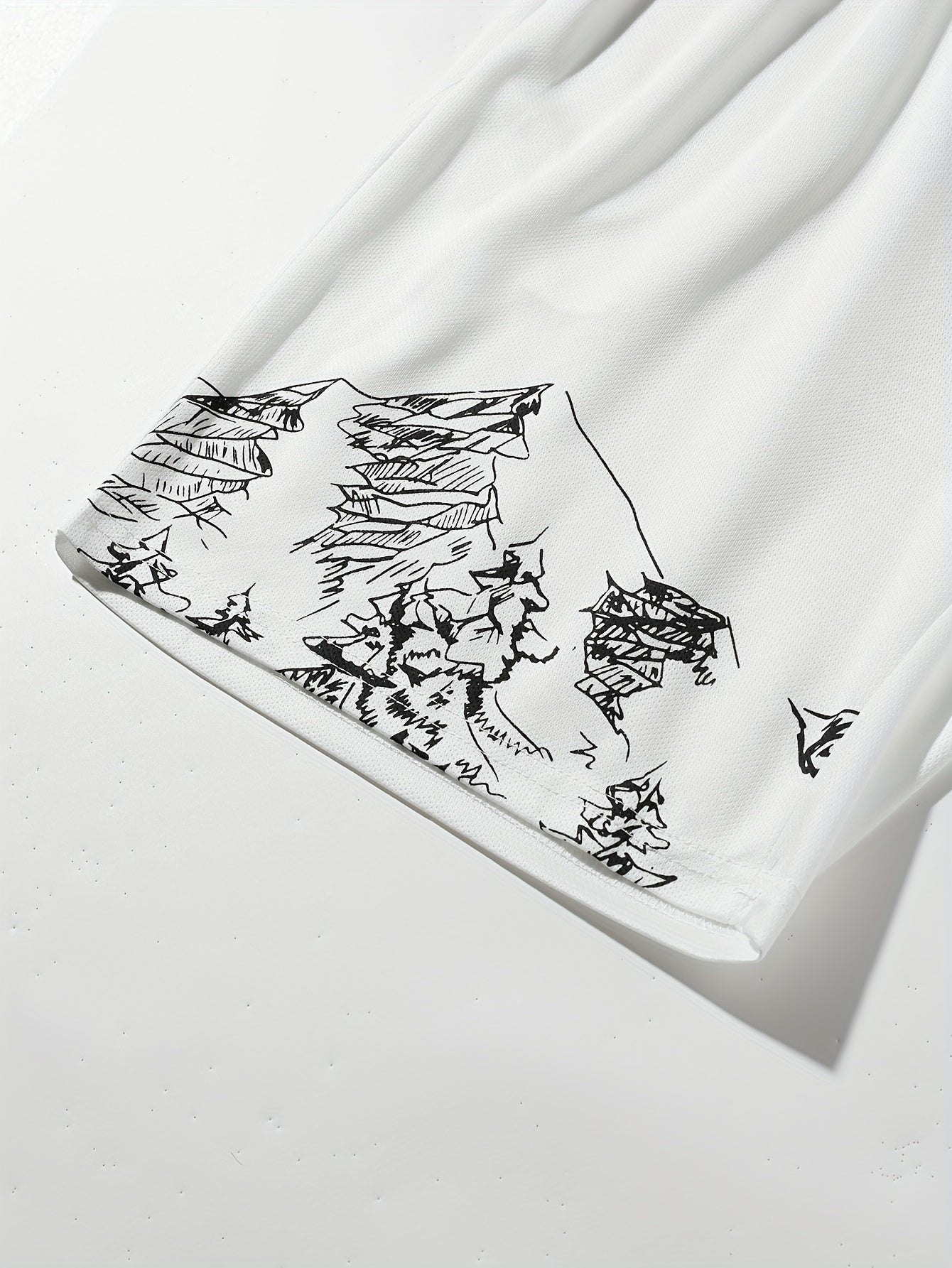 Conjunto casual de hombre de 2 piezas, camiseta de manga corta y pantalones cortos con cordón, poliéster, moda de verano