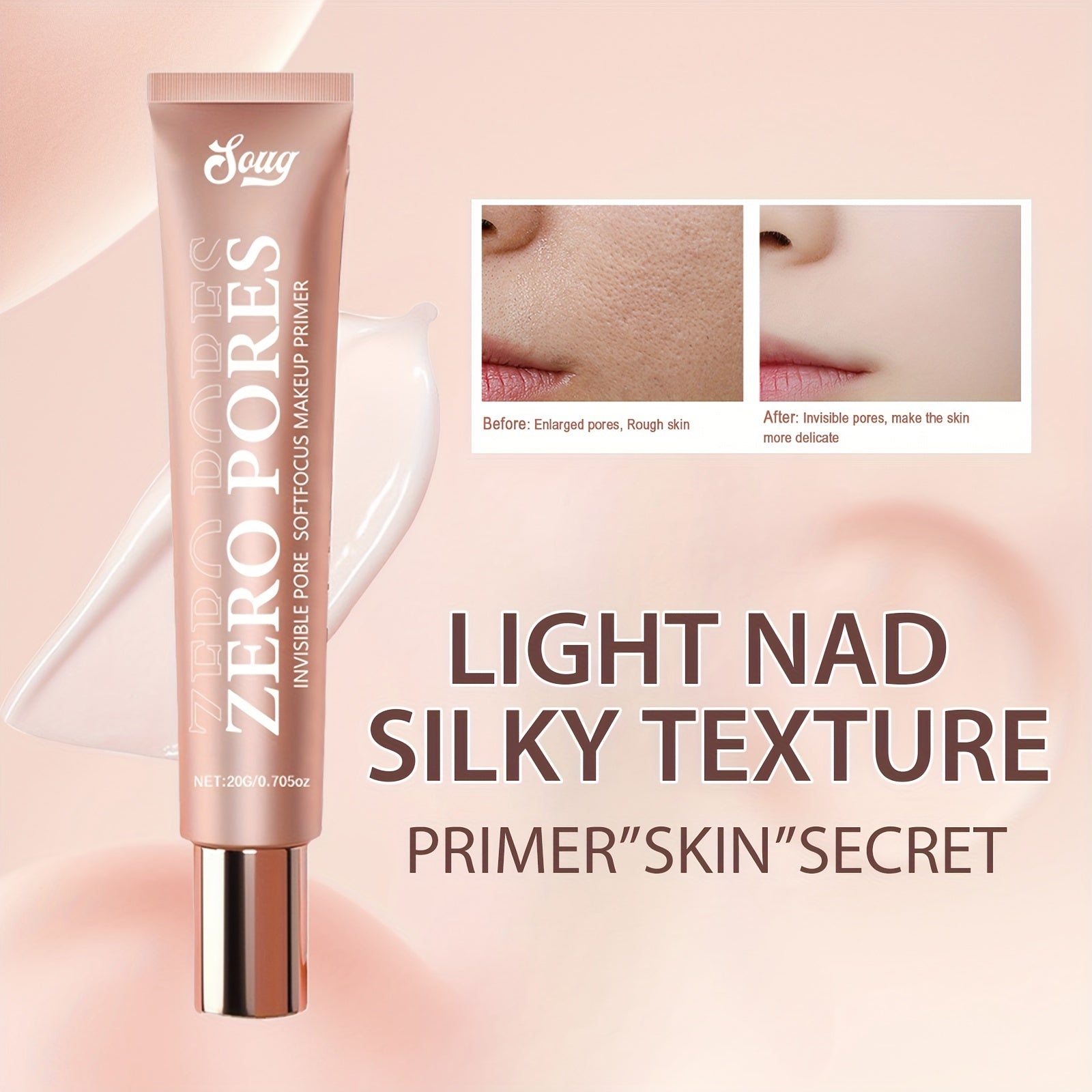 Primer difuminador de poros para unisex 0.7oz corrector iluminador acabado natural