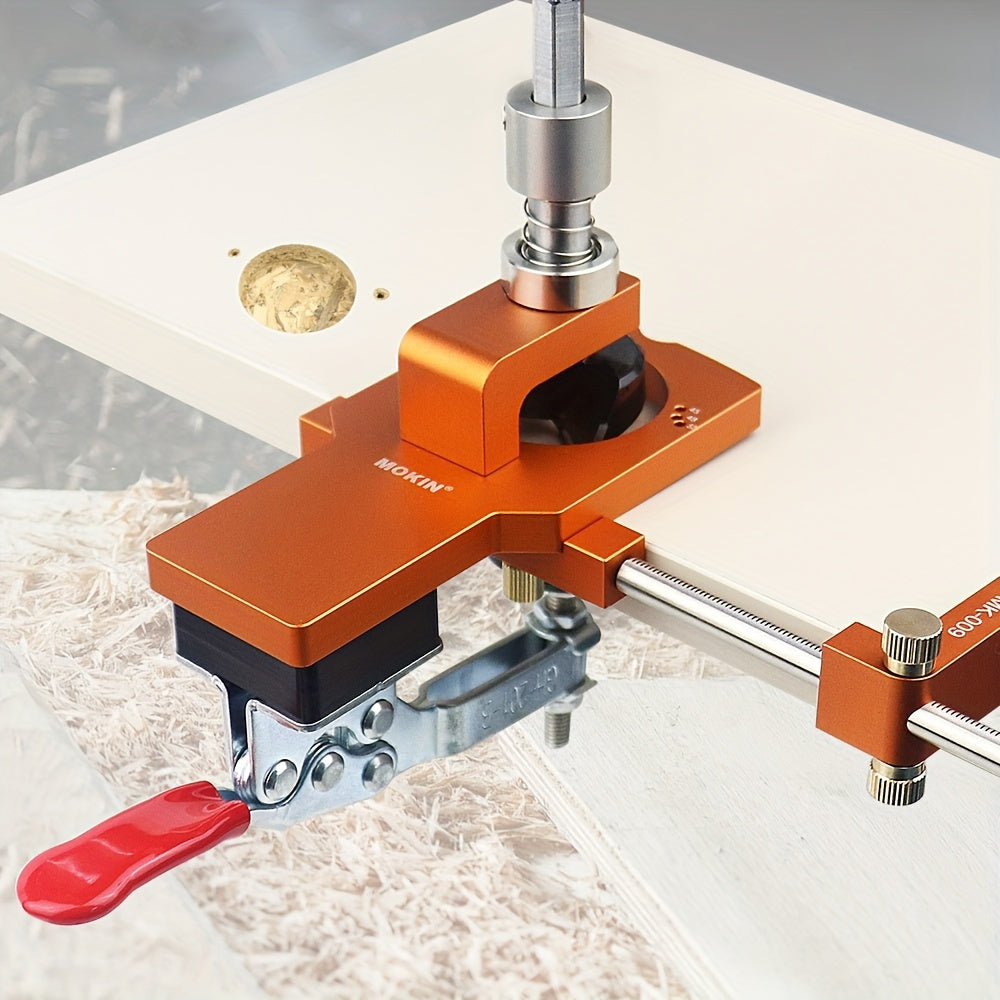 Adjustable Aluminum Cabinet Door Boring Jig for 35mm Hinge Hole Drilling Woodworking Tool