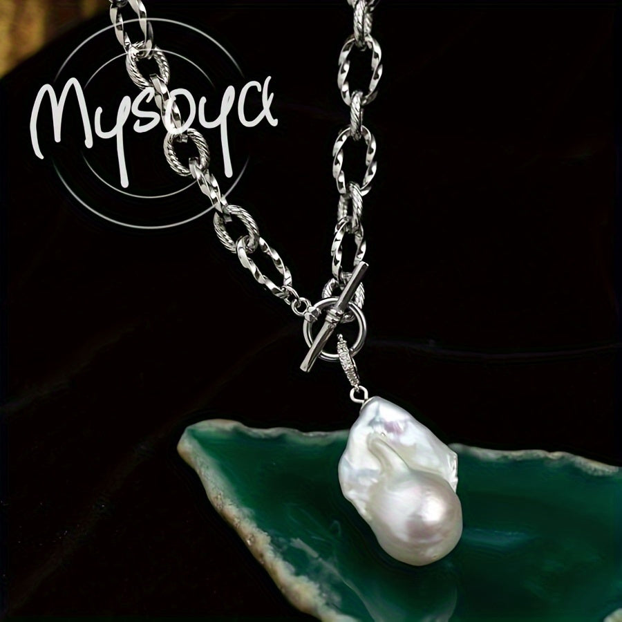 Unisex Freshwater Pearl Necklace 14-18mm Handmade Gift Box Jewelry