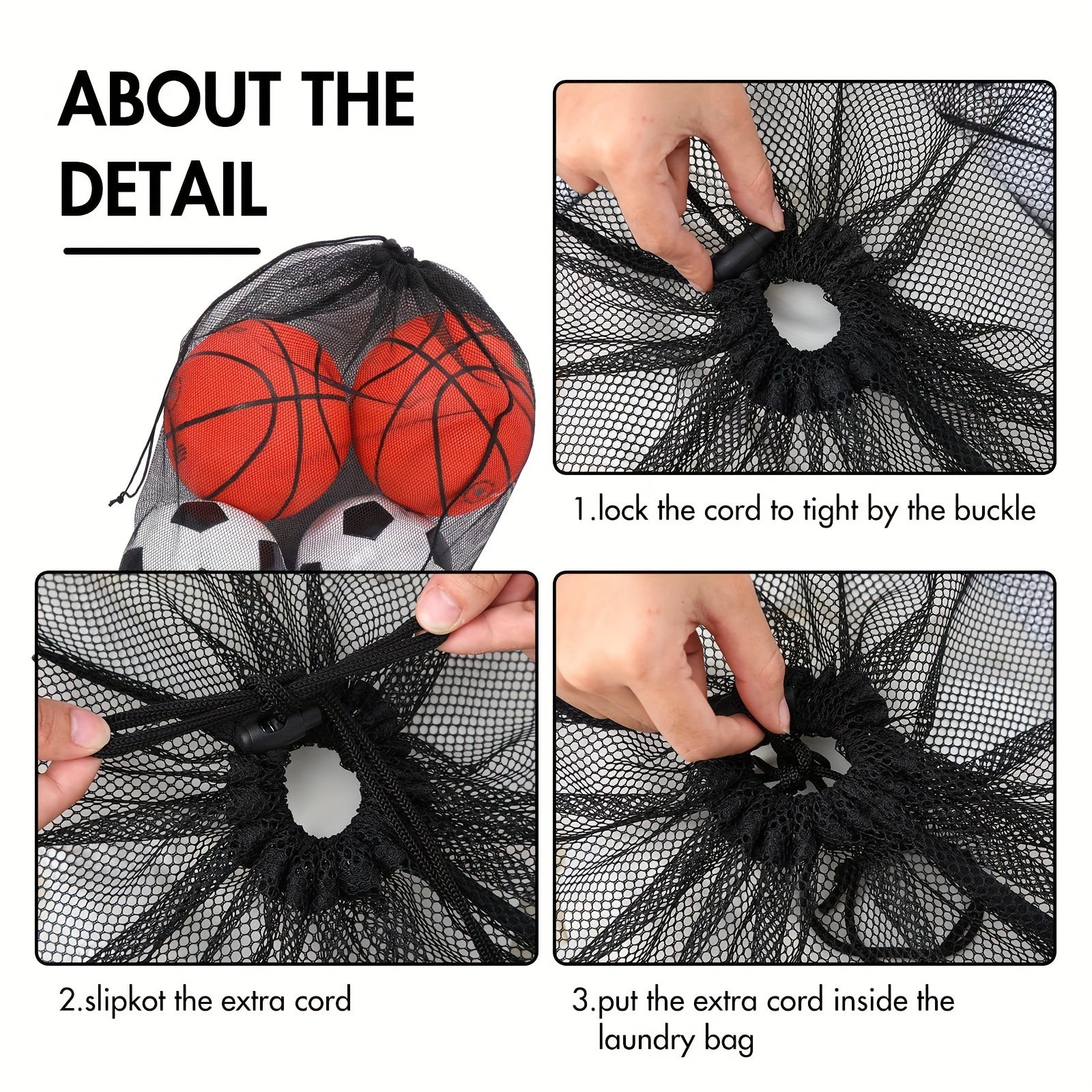 Extra-Large Polyester Mesh Laundry Bag 60x92cm for Delicates Socks Underwear