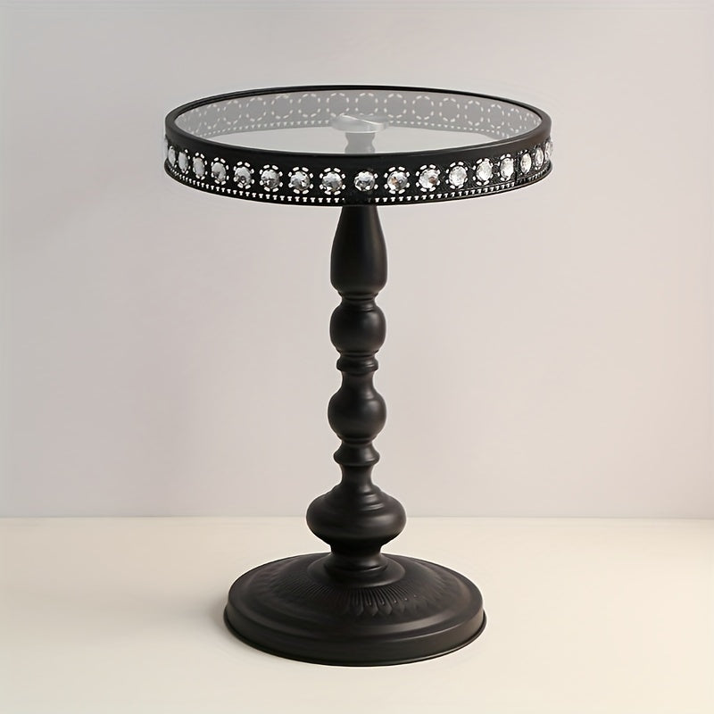 Skandinaviyalik Zamonaviy Minimalistik Burchak, Temir Qayta Ishlangan Ta'siri Bilan: Yotoqxona Qahva Stoli, Balkon To'plami, Kichik Dumaloq Stol, Divan va Temperli Shisha Mehmonxona Mebelini O'z Ichiga Oladi, Zamonaviy Uy Bezash Uchun.