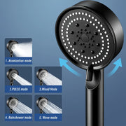 High-Pressure Water-Saving Shower Head with Adjustable Bracket and Flexible Hose
