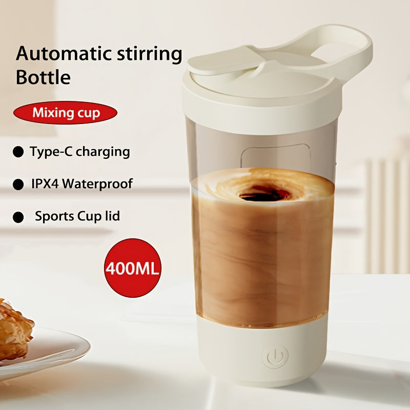 Taza de agitación eléctrica recargable de 400 ml para café con autormezcla para bebidas calientes