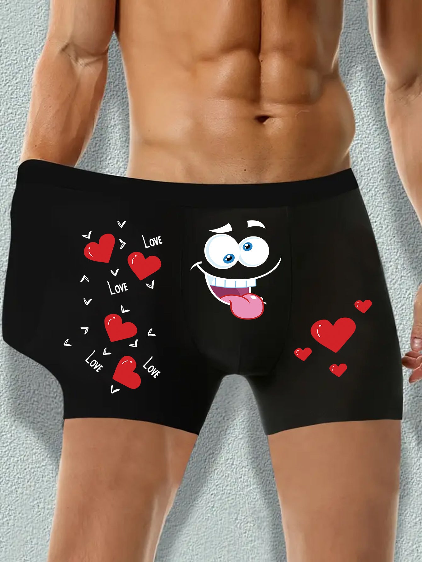 Men's Boxer Shorts I Love You My Girlfriend Heart Print Breathable Elastic Casual Underwear
