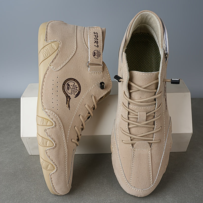 Erkaklar uchun hayvon naqshidagi shoelace ankle boots krossovkalari, 8 rang variantida, juda nozik tolali yuqori qismi, nafas oladigan PU astar, barcha mavsumlarda ochiq havoda qulaylik uchun sirpanmaydigan kauchuk taglik, ko'p maqsadli.