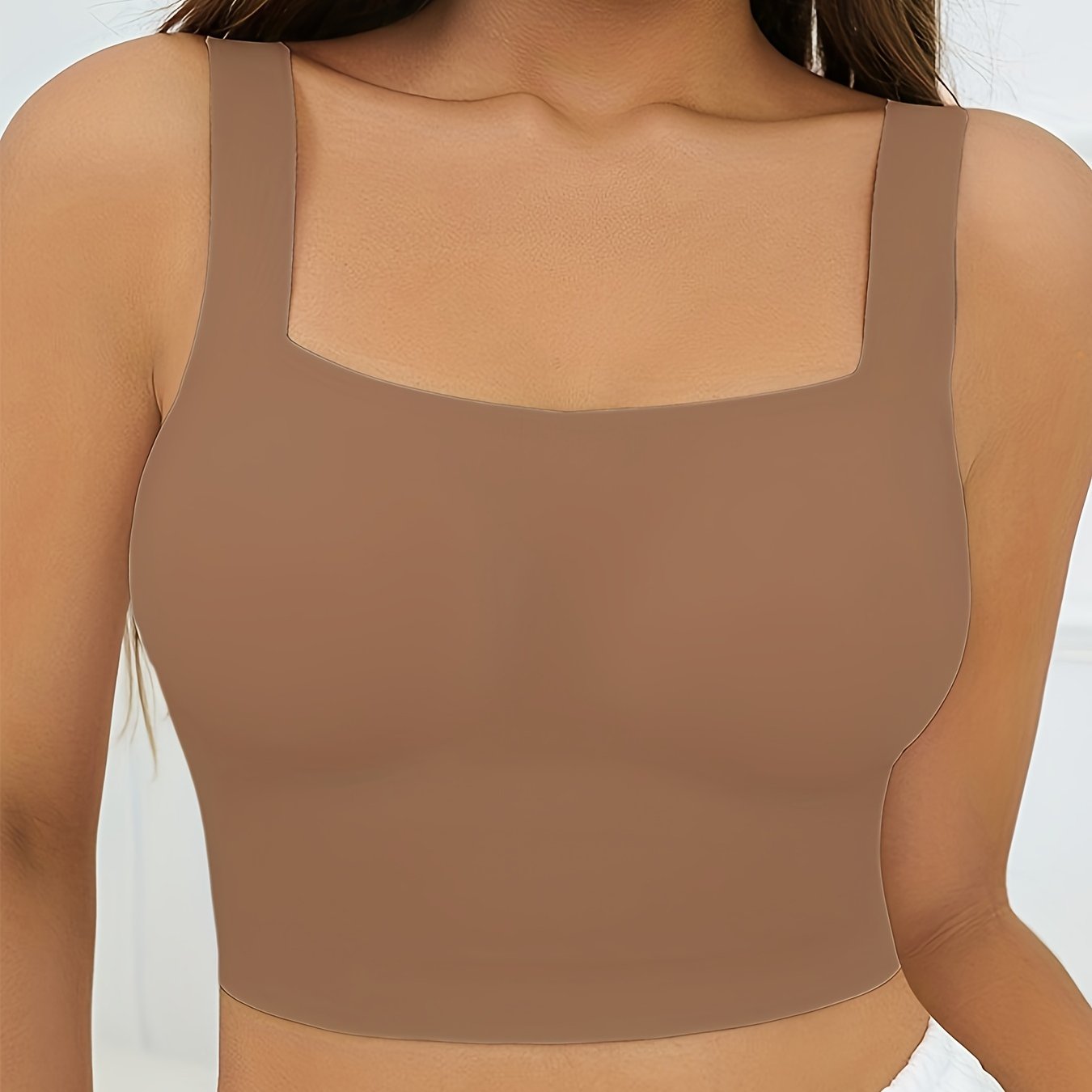 Seamless Backless Sports Bra for High Support Breathable Knit Fabric Removable Padding