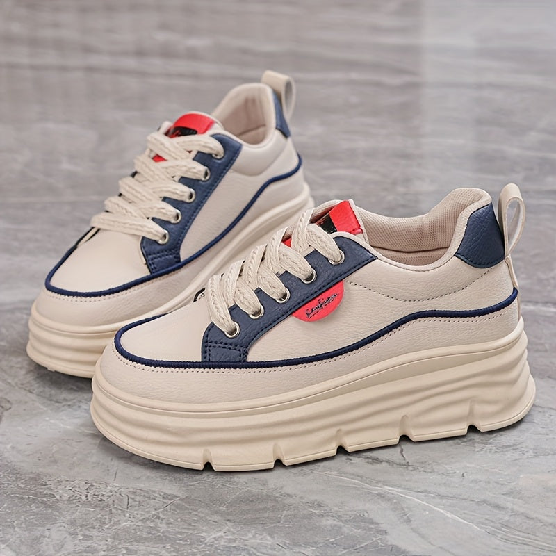 Ladies' Casual Sports Shoes With Thick Sponge Sole Plus Size Patchwork