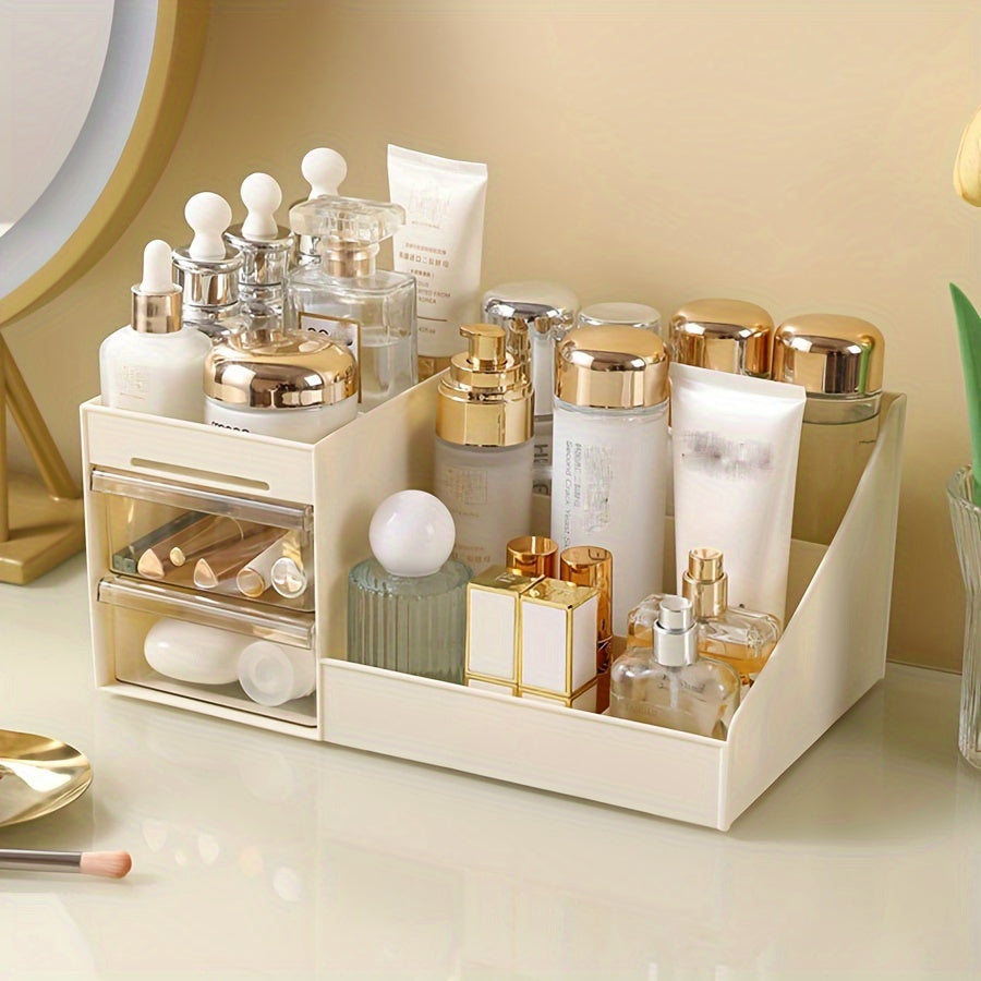Clear Acrylic Makeup Organizer with Drawers for Skincare Brushes Accessories Countertop Storage
