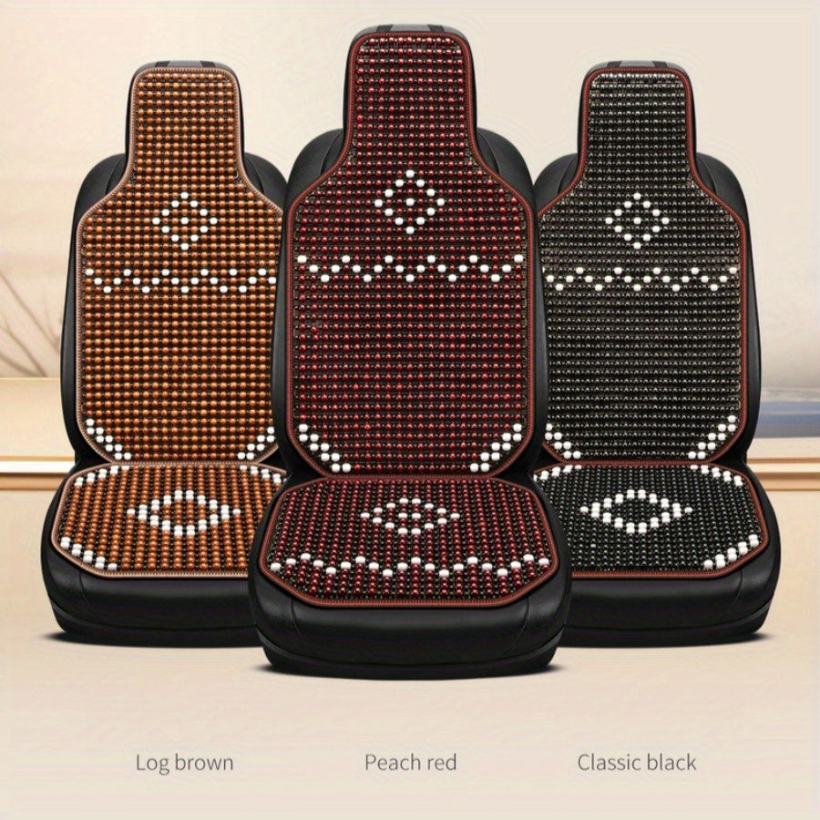Summer Car Seat Cushion Set Breathable Wooden Bead Cooling Mat for Cars