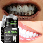 Charcoal Teeth Whitening Powder with Mint Flavor Brightens Smile Freshens Breath Natural Gums