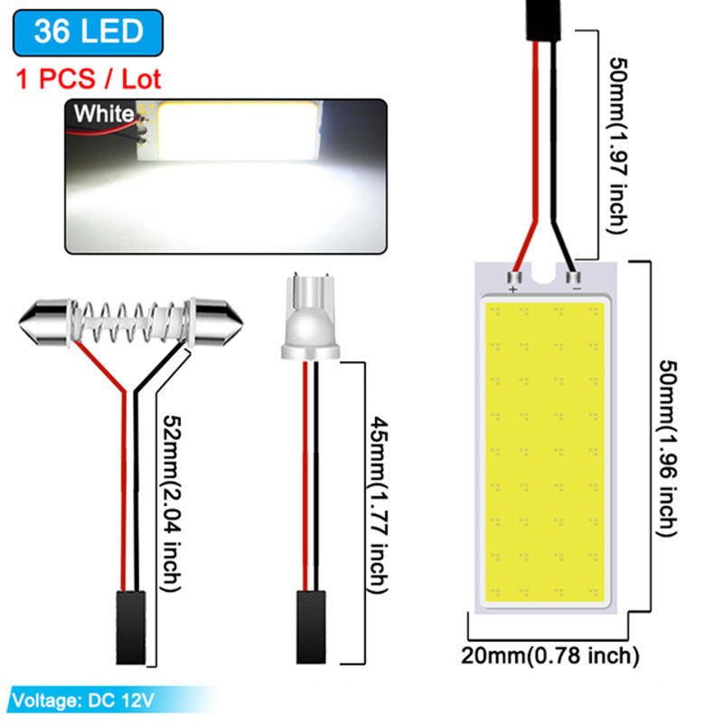 Bombilla LED C10W T10 W5W 12V 6500K Blanco Interior Luz de cúpula del maletero