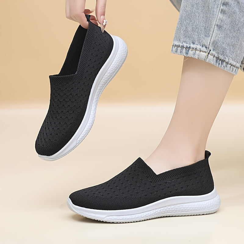 Zapatos planos transpirables para mujer, de uso casual y deportivo, con tejido ligero