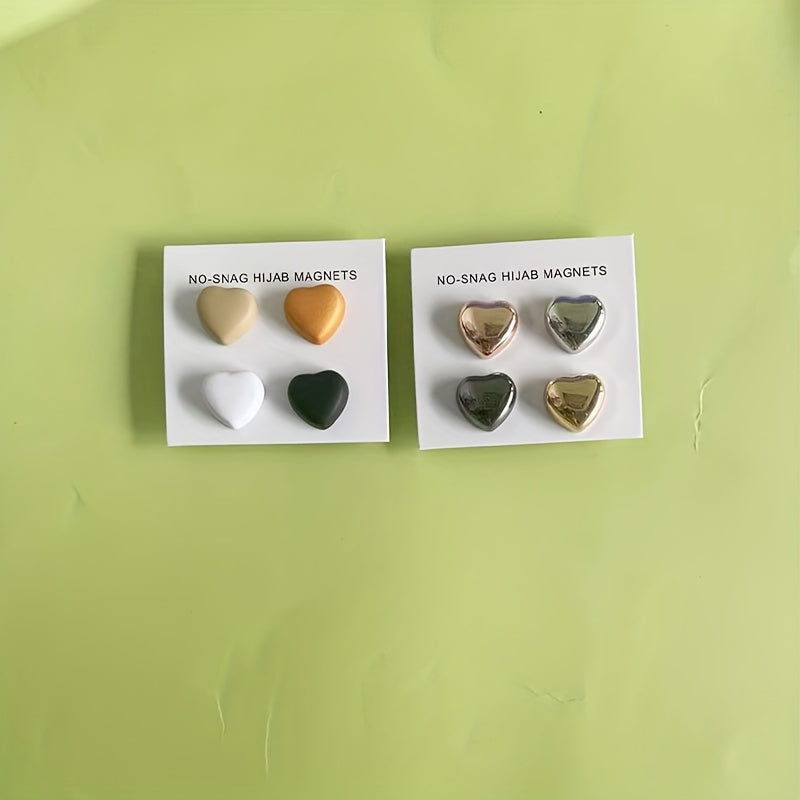 Set of 4 Minimalist Silver Hijab Magnets for Scarves and Shawls