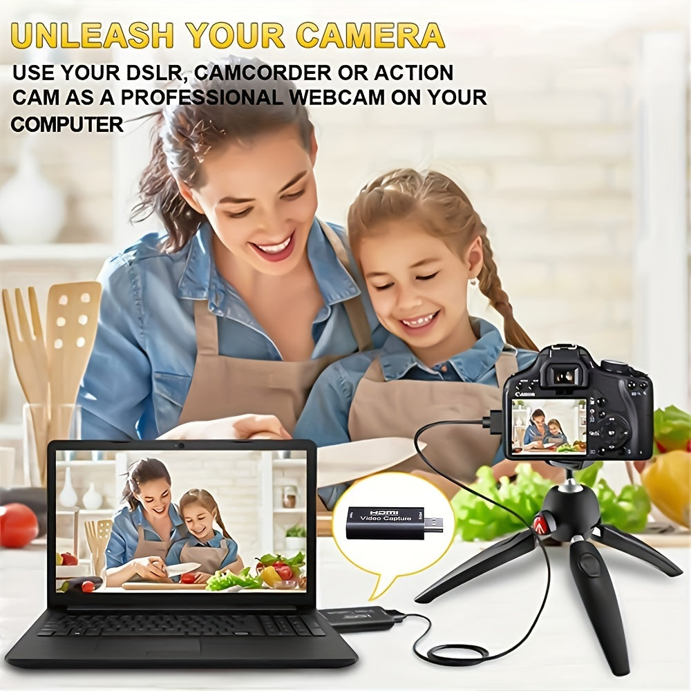 1080p USB Video Capture Card for HDTV Streaming and Recording