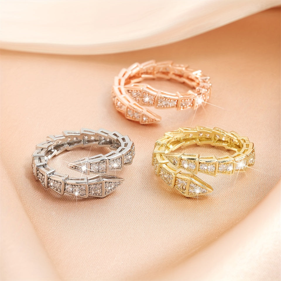 Kunlik va maxsus tadbirlarda foydalanish uchun sun'iy kubik zirkon bilan mis punk uslubidagi barmoq uzuk