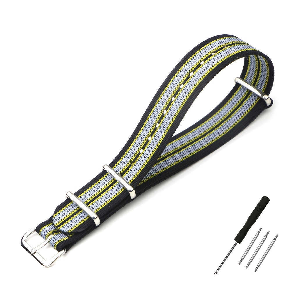 Ribbed Nylon Watch Strap 18mm 20mm 22mm Braid Ballistic Fabric Watch Band