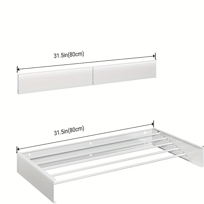 Foldable Wall-Mounted Metal Towel Rack for Bathroom Balcony Living Room Black White