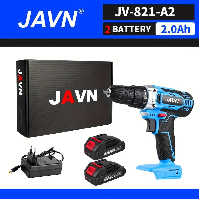 20V Cordless Drill and Electric Screwdriver Set with Lithium-Ion Battery and Ergonomic Grip Blue Black