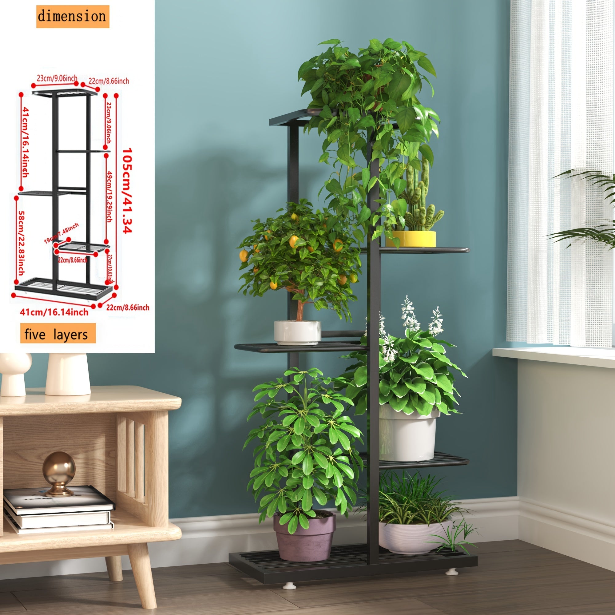 European Style Multi-Tier Metal Plant Stand White Rustproof Indoor Balcony Decor