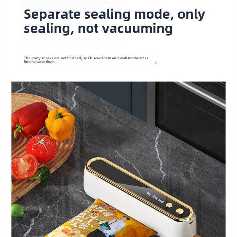 Sellador de alimentos automático multifuncional con sellado de bolsas de aperitivos para conservación a largo plazo, portátil, inalámbrico, compacto y fácil de usar